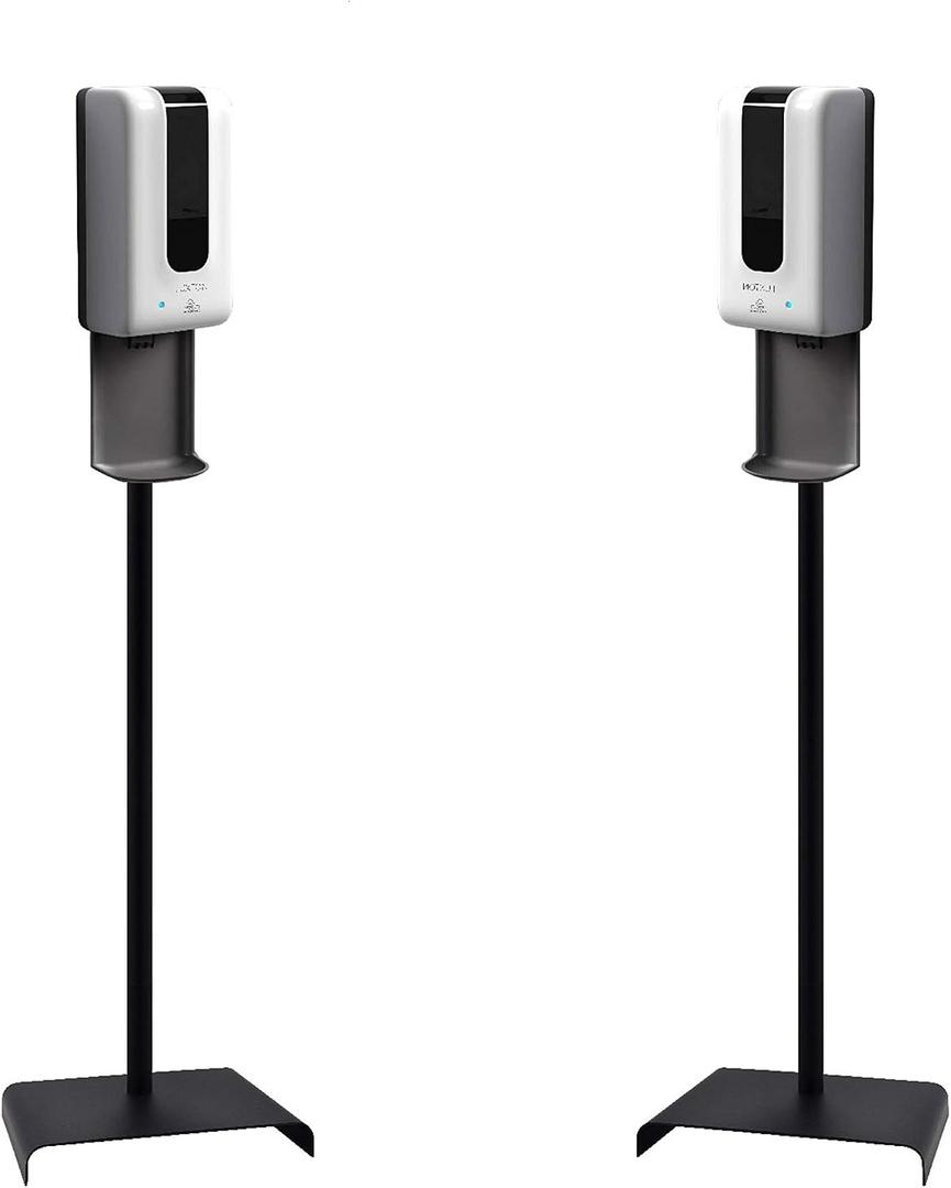 Luxton 2 Pack Automatic Hand Sanitizer Dispenser/Soap Dispenser - Sanitizing Station - Floor Stand, Drip Catcher - Touchless Auto Sensor, Refillable 1200ml Bottle - Portable White