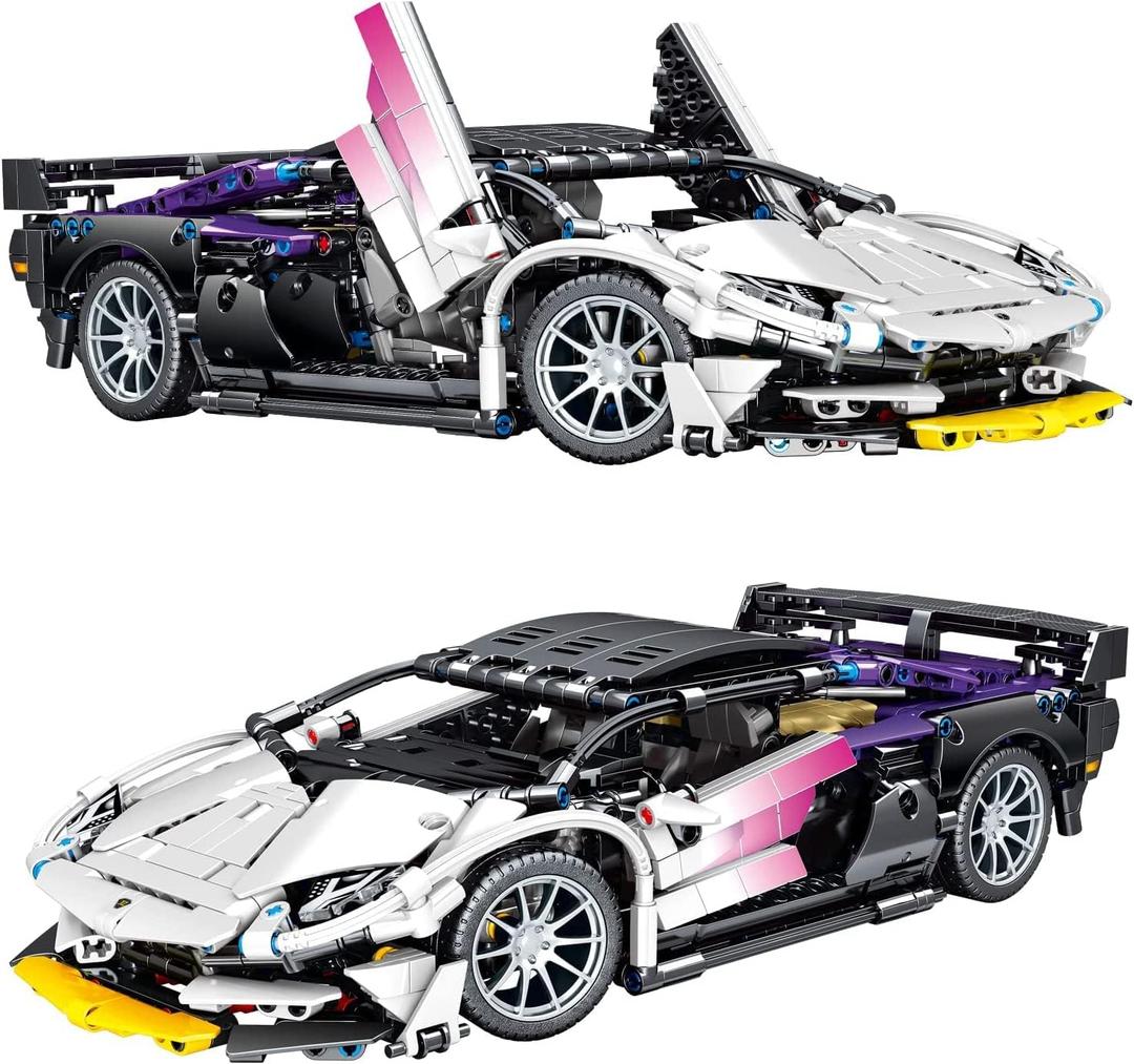 NEWRICE Super Sports Car Building Kit,1:14 Scale Model Building Blocks Toys,for 14+ Year Boys, Adult (1337Pieces), Large