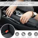 2 PCS Leather Car Seat Gap Filler, Seat Crevice Plug Blocker to Fill Gap Between Seat and Console, Universal Auto Seat Gap Filler Organizer Stops Things from Dropping (Black)