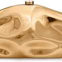 Acrylic Clutch Purse for Women Evening Bag, Irregular Shell Acrylic Purse Box Clutch with Chain for Party Wedding Prom (Champagne Gold)