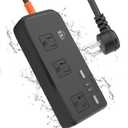 Outdoor Power Strip Weatherproof, IPX6 Waterproof Surge Protector with 3 AC Outlets and 2USB A&2USB C, 6FT Extension Cord, Wall Mountable for Indoor Outdoor, UL FCC Listed