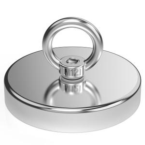 Magnetpro Fishing Magnet, Over 1700 Lbs Pulling Force Strong Neodymium Magnet Heavy Duty, Rare Earth Magnets with Eyebolt, Diameter 4.72 inches for Magnetic Fishing, Hunting, Retrieving in River