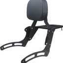 YHMOTO Passenger Backrest Sissy Bar with Luggage Rack for Kawasaki Vulcan 900 VN900 Classic Custom 2006-2025 (Black)
