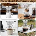 Vikuces800 Mesh Reusable Pour Over Coffee Dripper, Metal Stainless Steel Honeycomb Filter, Paperless Cone Filter for Hario V60, Chemex and Mugs with Separate Stand, Single Cup Coffee Maker, 1-4 Cup