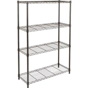 Amazon Basics 4-Shelf Adjustable Heavy Duty Steel Wire Rack Storage Shelving, Sturdy Garage Shelving, 350 lbs Capacity Per Shelf, Easy No-Tool Assembly, 36" x 14" x 54", Black | Heavy Duty, Adjustable, for Kitchen, Garage, Storage, Shelving Organizer