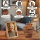 Wooden Cremation Urns for Human Ashes with Photo Frame, Mango Wood Memorial Urn for Adults, Men & Women Decorative Funeral Urn 5x4 (20 Cu in)