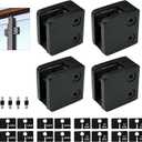 Glass Clamp - 4PCS,for 1/4 "-1/2 "6mm-12mm Tempered Glass, Stainless Steel 304 Flat Back Square Casting- Black for Indoor/Outdoor Balustrade, Stair Handrail (LIUCHONGYANG99)