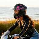 SanQing Adult Modular Flip-Up Full Face Motorcycle Helmets-DOT (Purple, Medium)