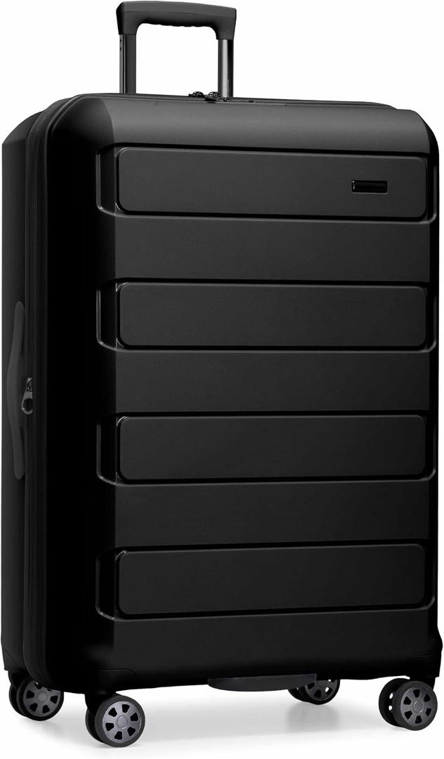 Traveler's Choice Pagosa Hardshell Expandable Luggage with Spinner Wheels, Black, 30-Inch Large
