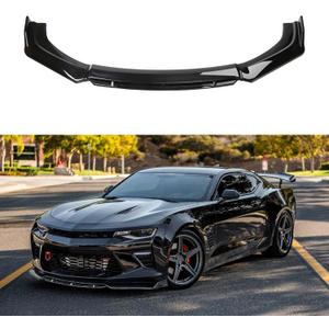 4PCS Universal Car Front Bumper Lip Body Kit Splitter Spoiler Diffuser Protector - Gloss Black,Black Tongue