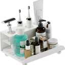 Quick Dry Electric Toothbrush Holder 4 Slots Metal Bathroom Counter Organizer for Toothpaste Razor Mouthwash, White