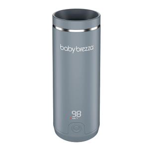 Baby Brezza Portable Warmer 3X Faster Baby Bottle Warming - Travel Breastmilk and Formula Warmer - Safe, Even Heating - Up to 9oz - No Adapters, Grey