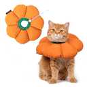 H HIDREAM Cat Cone Collar,Cute Waterproof Recovery Collar,Anti-Bite Lick Wound Healing Safety Elizabethan e Collar for Cats,Orange Pumpkin Halloween Costume, HDY01-005M