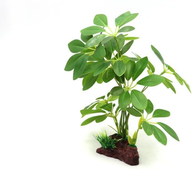 JGbaby Artificial Aquarium Plants,Fish Tank Decorations Betta Leaf Hammock Driftwood 10in Realistic Silk & Plastic Plants, Hideout Decor for Betta, Goldfish,Reptiles,Small Tanks 