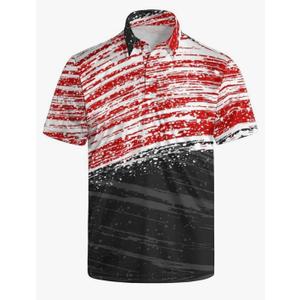 Men's Funny Golf Shirts Hawaiian Polo Shirts 80S Flashes Polo Shirts Funny Hawaiian Beach Summer Golf Polo Shirts Size XL