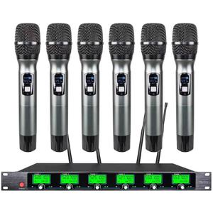 Wireless Microphone System 6 Channel Microphones Pro UHF 6 Handheld Karaoke DJ Karaoke System 6 Whole Metal Karaoke System Church Speaking Conference Wedding Party