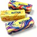 2 x Slow Rebound Cute Butter Squeeze Stress Balls, 2026 New Squeeze Ball Realistic Butter Stick Soft Squeeze Toys, Upgrade Stress Relief Fidget Toys Wet Slow Rebound Stress Relief Toy (3 PCS)