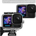 BO&DQQ 196FT/60M Waterproof Case Compatible with Go Pro Hero 13/12/11/10/9 Black,Protective Underwater Snorkeling Diving Housing with Cameras Handle Mount Accessories Kit