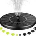 Solar Bird Bath Fountain Pump, Upgrade 1.4W Solar Water Fountain with 10 Nozzles, Solar Powered Floating Water Pump for Bird Bath, Garden, Pond, Pool, Outdoor, Black