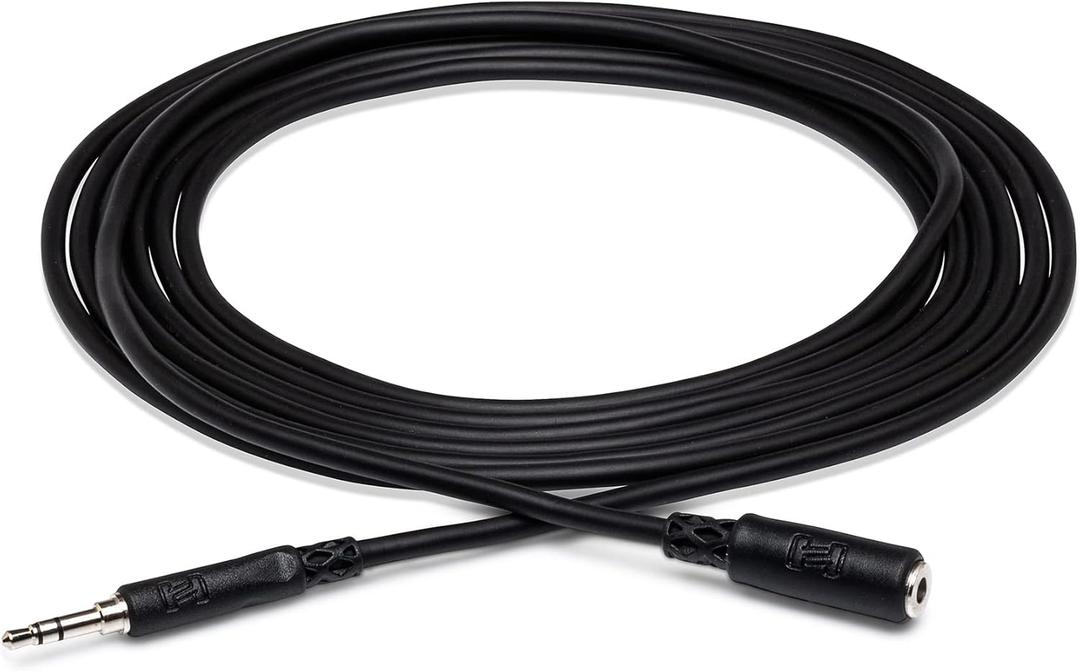 Hosa MHE-105 3.5 mm TRS to 3.5 mm TRS Headphone Extension Cable, 5 Feet