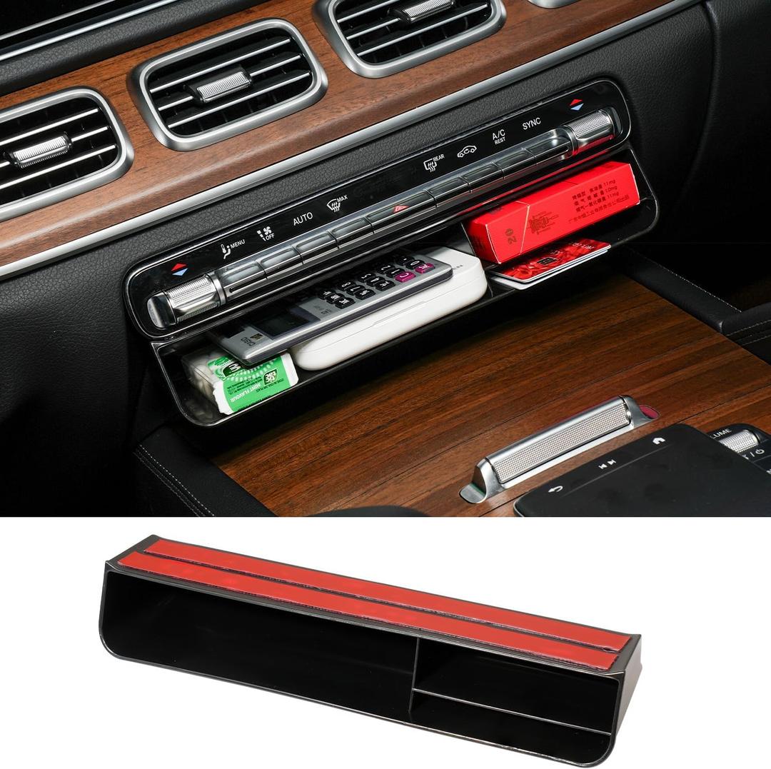 Center Console Organizer for Mercedes-Benz GLE & GLS 2020-2026, Hidden Storage Box Tray Under Dashboard A/C Control