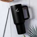 2 x Swoop Smart Tumbler 40 oz | Stainless Steel Vacuum Insulated with Touch Screen Temperature Sensor Lid, Handle and Straw for Water, Coffee, Smoothie, Iced Tea and All Beverages (Raven Black)