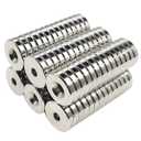 30 Pieces 10 x 3mm with 3mm Countersunk Hole Disc Fastener Magnets Rare Earth Refrigerator Neodymium Magnets - 0.4 inch D x 0.11 inch H with 0.11 inch D Screw Hole