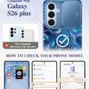 GVIEWIN for Samsung Galaxy S26 Plus Case,[Slide Camera Cover & Built-in Privacy Screen Protector] [Military-Grade Shockproof] Marble Full Body Protection Phone Case for S26+ Plus 6.7",Star Abyss/Blue
