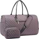 LOVEVOOK Travel Duffle Bag, Weekender Bag for Women with Toiletry Bag, Carry on Overnight Bag with Shoe Compartment, Gym Duffel Bag with Wet Pocket, Mommy Hospital Bags for Labor and Delivery (Large, Purple Grey)