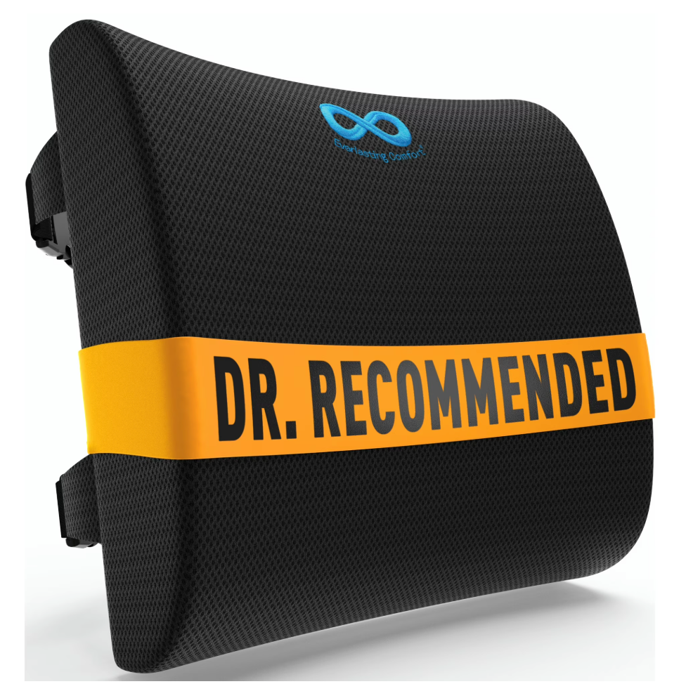 Everlasting Comfort Lumbar Support Pillow – Memory Foam Back Cushion for Office Chair, Car, and Travel