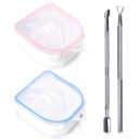 Rolabling 2 PCS Nail Soaking Bowl Nail Soak Off Bowl Acrylic Nail Remover Tool Acetone Nail Polish Remover Bowl Nail Soaker Tray Manicure Tool (4, blue pink)