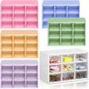 Amyhill 6 Pcs Mini Drawer Organizer Small Organizer with 9 Drawers Plastic Desktop Craft Storage Box for Office Home Room Jewelry Cosmetics Collection(Multicolored)