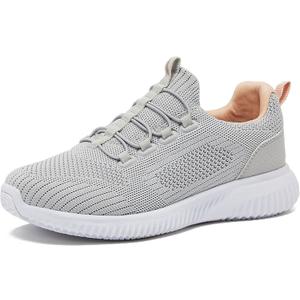 Avia Air Slip On Shoes for Women - Casual Comfortable Athletic Tennis Walking Sneakers for Women with Memory Foam - Silver Grey, 7 Wide
