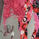 Leumoi 5 Pcs 60s 70s Costume for Women Disco Outfits Hippie Accessories Fringe Vest Boho Flared Pants Set for Carnival, Size:M