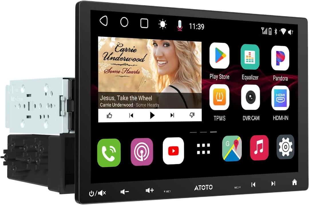 ATOTO S8 MS 10" Android Double-DIN & Single-DIN Car Stereo, QLED Floating Screen, 4G LTE/Wi-Fi, Dual Cam Recording, Wireless CarPlay & Android Auto, Dual Bluetooth, GPS Track, 36EQ, DSP