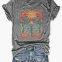 Women Boho Wildflowers Cottagecore Shirt Vintage Butterfly Floral Botanical Graphic Tees Garden Lover Tops,  2XL