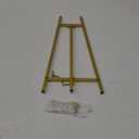Leinuosen 1 Pcs Metal Easel Stand 16.5" H x 8.7" W x 4.3" D Table Top Easel Stand for Display Tripod Art Picture Mirror Modern Plate Holder for Display Book Photo Wedding Sign (Gold)