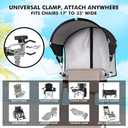 Universal Umbrella - UPF 50+ Sun Shade, Adjustable Clamp Clip, Beach, Wagon, Zero Gravity, Sports & Lawn Chair (Patent Design) (1 Pack, Black)