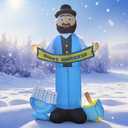 6FT Hanukkah Inflatable Decorations Menorah and Dreidel, Happy Hanukkah Blow up Decorations, Built-in LEDs for Chanukah Decor Front Garden Lawn Yard Patio Outdoor