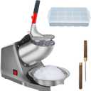 Shaved Ice Machine Snow Cone Machine Ice Crusher with Stainless Steel Blade Kitchen Electric for Shaved Ice and Snow Cone (300W 2000r/min) Also Comes with a Free Ice Pick and Ice Cube Tray