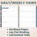 bloom daily planners 2026 Planner (January to December) - 8.5” x 11” Weekly & Monthly Dated Agenda Organizer Book with Stickers & Tabs - Flexible Soft Cover - Garden Party, Navy