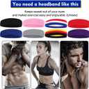 Sweatbands Sports Headband for Men and Women Terry Cloth Moisture Wicking Sports Sweatband for Basketball, Running, Working Out, Football, Cycling