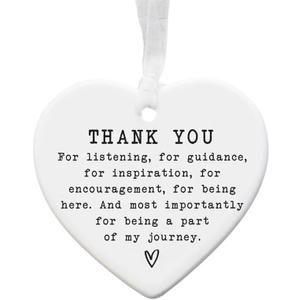 2 x Acrylic Heart Hanging Ornament - 2.4 x 2.2 Inch | Birthday Christmas Holiday Thank You Gifts for Women Friends Family Coworker Classmate (Thank You Being a Part of My Journey)