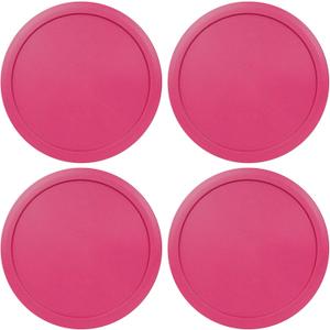 Replacement Lids for Pyrex 4-Cup Glass Food Storage Container Bowls, 6-Inch Plastic Round Lids Covers fits Pyrex 7201-PC, Airtight & Leakproof (4-Pack, Fuchsia)