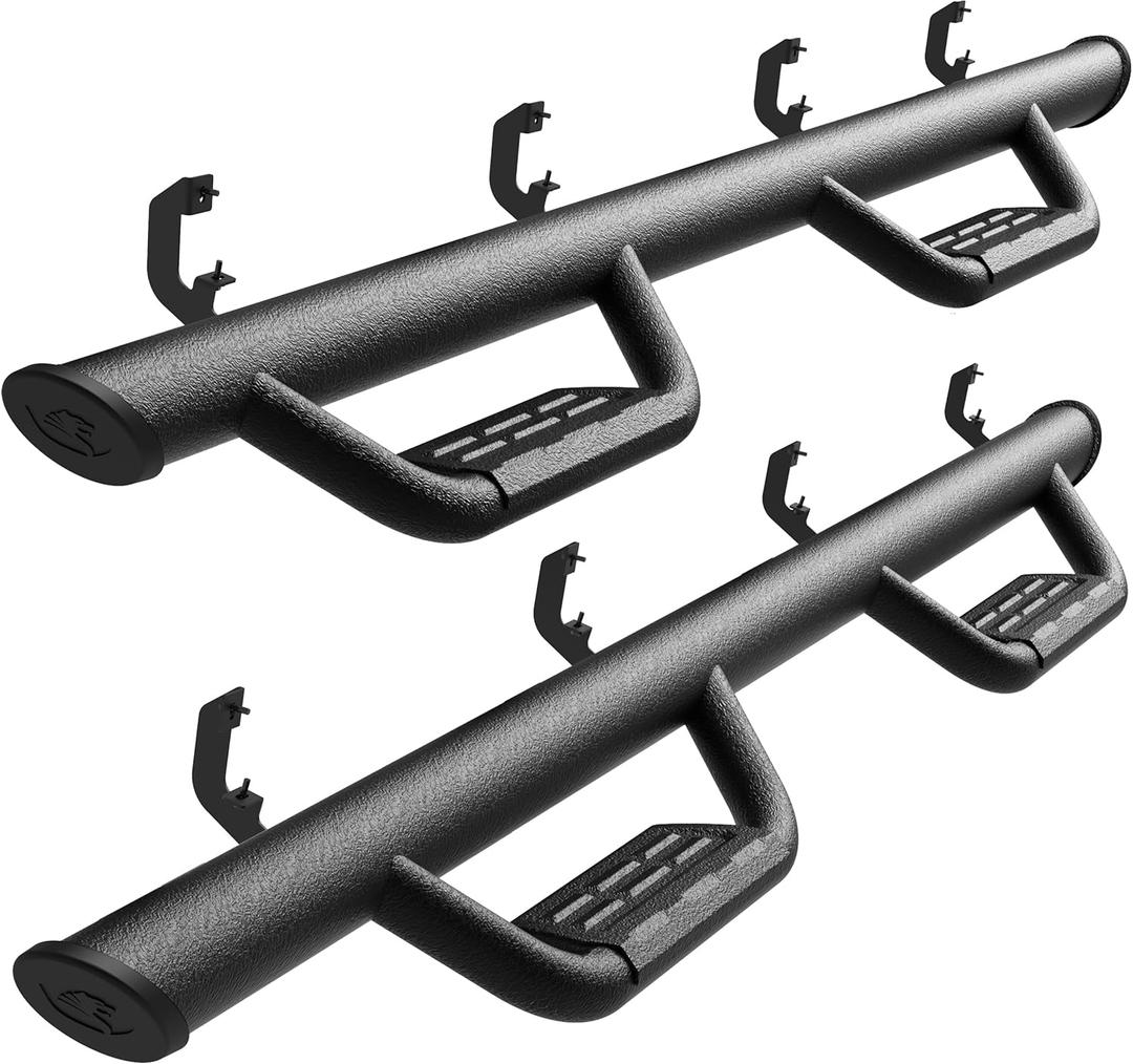 Tyger Auto Tyger Access Running Boards Compatible with 2019-2026 Chevy Silverado GMC Sierra 1500; 2020-2026 2500 3500HD | Crew Cab | TG-AS2C24001 | Textured Black Drop Step Rail
