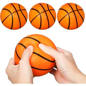 Syhood 4 Pcs 4 Inch Basketball Foam Stress Balls Basketball Squeeze Pressure Anxiety Relief Ball for Sports Party Favors