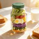 Original Side-Open Salad Pod Jar with Lid - Plastic Snack Box for Home, Outdoor, Travel & Party