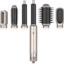 TANSHINE 6-in-1 Auto Hair Styler: Blow Dryer Brush, Hair Wrap Hairstyler, Hot Air Brush with Left & Right Curling Wand and Detachable Heads