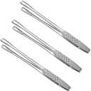 Stainless Steel Food Tongs Kitchen Cooking Tool Bread Clip Pastry Clamp Barbecue Tong (Silver)