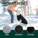 Kuoser Large Dog Coat, Windproof Jackets for Large Dogs, Warm Doggie Coat with Harness Built in, Dog Cold Weather Coats Snow Jacket for Labrador Beagle, Black XXL (XXL (Chest Girth: 35.4''))